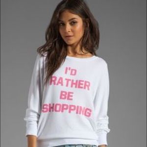 Wildfox I’d Rather Be Shopping Baggy Beach Jumper